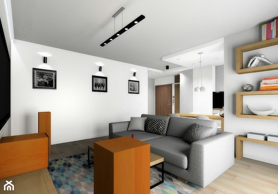 Mieszkanie 60m2 - Salon, styl nowoczesny - zdjęcie od ARTIEGO Lublin- Projekty wnętrz