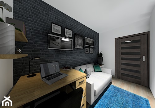 Mieszkanie 60m2 - Średnie w osobnym pomieszczeniu z sofą szare biuro, styl nowoczesny - zdjęcie od ARTIEGO Lublin- Projekty wnętrz