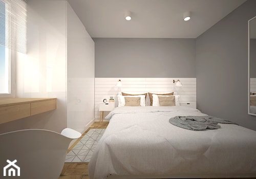 Średnia szara sypialnia - zdjęcie od Projectownia