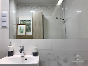 PROJEKT MIESZKANIA W STANIE DEWELOPERSKIM - Mała na poddaszu bez okna z lustrem łazienka, styl nowoczesny - zdjęcie od ADS HOME CONCEPT