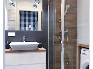 PROJEKT MIESZKANIA 43m2 - RYNEK PIERWOTNY - Średnia bez okna z pralką / suszarką z lustrem łazienka, styl tradycyjny - zdjęcie od ADS HOME CONCEPT
