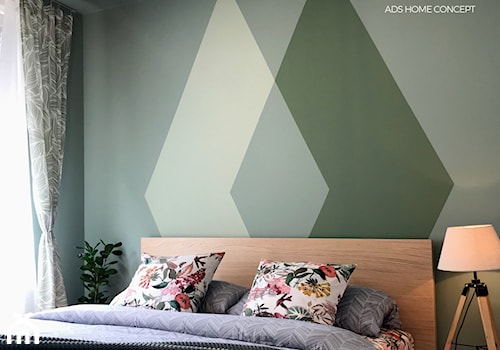 PROJEKT MIESZKANIA W STANIE DEWELOPERSKIM - Mała zielona sypialnia, styl nowoczesny - zdjęcie od ADS HOME CONCEPT