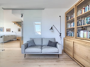Apartament 140 - Średnie z sofą białe biuro, styl minimalistyczny - zdjęcie od emDesign home & decoration