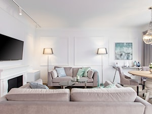 Aviator - Średni biały salon, styl glamour - zdjęcie od emDesign home & decoration