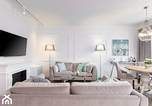 Aviator - Średni biały salon, styl glamour - zdjęcie od emDesign home & decoration