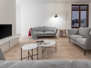 Carrara - Średni szary salon, styl minimalistyczny - zdjęcie od emDesign home & decoration