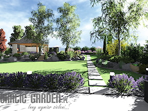 Projekt ogrodu kamiennego - Duży ogród za domem - zdjęcie od Lunatic Garden