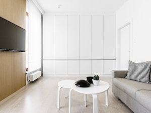 Nowe Orłowo 4 - Gdynia - Średni beżowy biały salon, styl nowoczesny - zdjęcie od Anna Maria Sokołowska Architektura Wnętrz (dawniej Pracownia Projektowa Dragon Art )