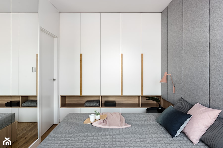 Garnizon 3 - Gdańsk Wrzeszcz - Mała biała sypialnia, styl nowoczesny - zdjęcie od Anna Maria Sokołowska Architektura Wnętrz (dawniej Pracownia Projektowa Dragon Art )
