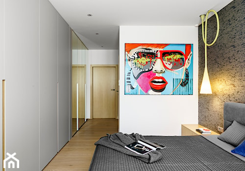 Nowe Orłowo 3 - Gdynia - Średnia biała szara sypialnia, styl nowoczesny - zdjęcie od Anna Maria Sokołowska Architektura Wnętrz (dawniej Pracownia Projektowa Dragon Art )