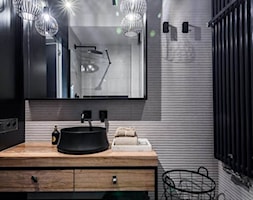 szaro-czarna łazienka - zdjęcie od pf design - Homebook