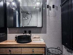 szaro-czarna łazienka - zdjęcie od pf design
