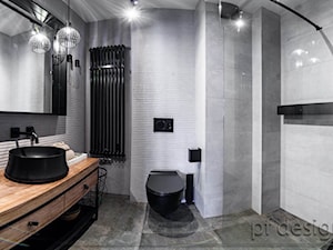 szaro-czarna łazienka - zdjęcie od pf design
