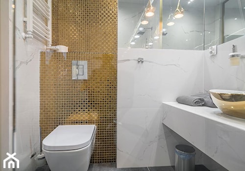 Apartamą Wrocław - Mała bez okna z lustrem łazienka, styl nowoczesny - zdjęcie od INSPIRED DESIGN