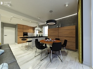 Dom w Namysłowie - Średnia czarna szara jadalnia w salonie, styl nowoczesny - zdjęcie od INSPIRED DESIGN