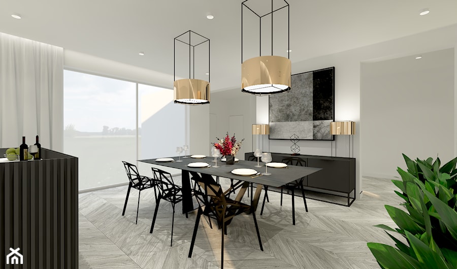 MINIMAL HOUSE 2 - Duża beżowa jadalnia jako osobne pomieszczenie, styl minimalistyczny - zdjęcie od INSPIRED DESIGN