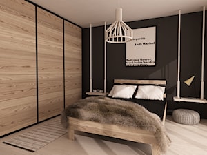 Sypialnia czarna drewno