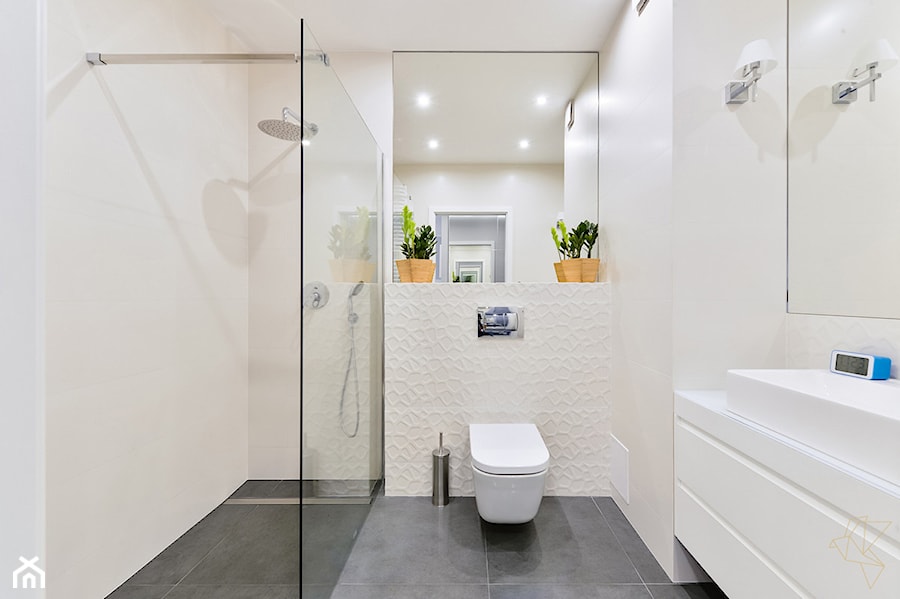 Mieszkanie na Ordona - Średnia z punktowym oświetleniem łazienka, styl nowoczesny - zdjęcie od PK DESIGN Projektowanie Wnętrz Paulina Nieścior