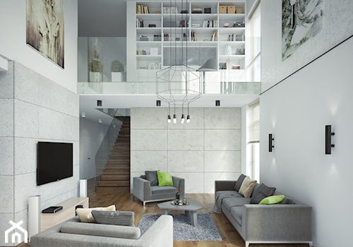 Duży salon, styl nowoczesny - zdjęcie od Kunkiewicz Architekci