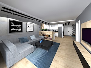 Mieszkanie z betonem w tle - Salon, styl nowoczesny - zdjęcie od Pixellence