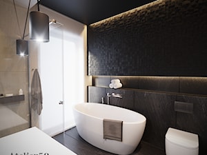 Dom w Kielcach - Średnia z punktowym oświetleniem łazienka, styl minimalistyczny - zdjęcie od Atelier58