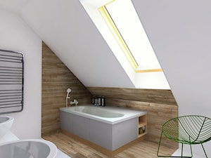 Wnętrza - Średnia na poddaszu łazienka z oknem, styl nowoczesny - zdjęcie od www.desint-studio.com