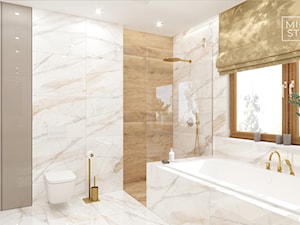 Duża łazienka ze złotymi dodatkami - zdjęcie od Miliart Studio