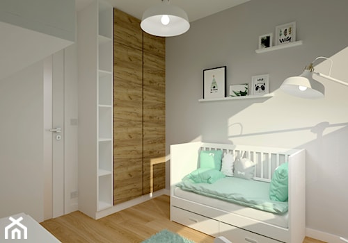 Klimatyczne mieszkanie w bloku z wielkiej płyty - Średni szary pokój dziecka dla dziecka dla chłopca dla dziewczynki, styl skandynawski - zdjęcie od Miliart Studio