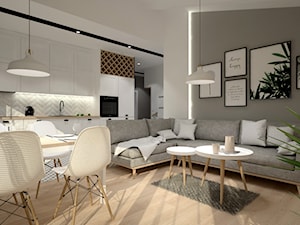 Mieszkanie na poddaszu w stylu skandynawskim - Salon, styl skandynawski - zdjęcie od Miliart Studio