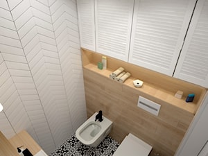 Mieszkanie na poddaszu w stylu skandynawskim - Mała bez okna łazienka, styl skandynawski - zdjęcie od Miliart Studio