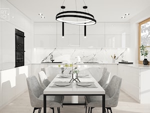 Biała kuchnia z czarnymi dodatkami - zdjęcie od Miliart Studio