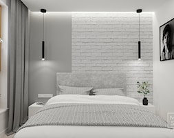 Jasna sypialnia z białą cegiełką - zdjęcie od Miliart Studio - Homebook