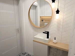 Mieszkanie na poddaszu w stylu skandynawskim - Mała bez okna łazienka, styl skandynawski - zdjęcie od Miliart Studio