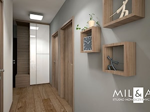 Mieszkanie w centrum Lublina - Duży szary hol / przedpokój, styl minimalistyczny - zdjęcie od Miliart Studio