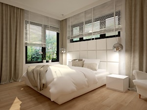 Dom w jasnych barwach - Duża szara sypialnia, styl nowoczesny - zdjęcie od Miliart Studio