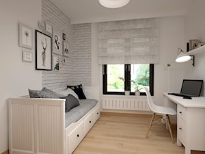 Dom w jasnych barwach - Średni biały pokój dziecka dla nastolatka dla chłopca, styl skandynawski - zdjęcie od Miliart Studio