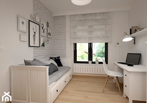Dom w jasnych barwach - Średni biały pokój dziecka dla nastolatka dla chłopca, styl skandynawski - zdjęcie od Miliart Studio