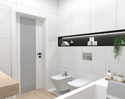 Jasna łazienka z czarnymi akcentami - zdjęcie od Miliart Studio - Homebook