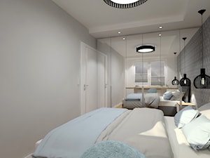 Klimatyczne mieszkanie w bloku z wielkiej płyty - Średnia biała czarna sypialnia, styl skandynawski - zdjęcie od Miliart Studio