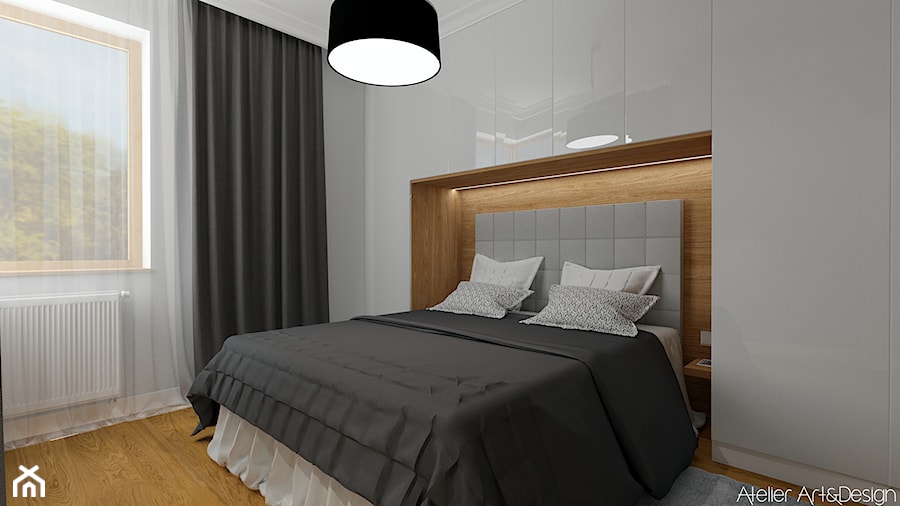 Mieszkanie Legnica 2 - Mała szara sypialnia, styl nowoczesny - zdjęcie od Atelier Art&Design