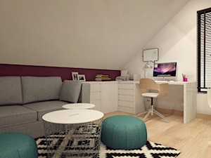 Pokój nastolatki - Średni biały fioletowy pokój dziecka dla nastolatka dla dziewczynki, styl nowoczesny - zdjęcie od Atelier Art&Design