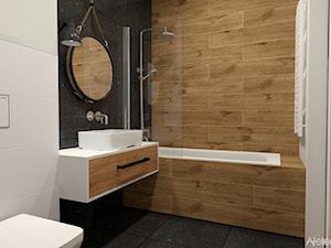Mieszkanie Legnica 2 - Średnia bez okna z marmurową podłogą łazienka, styl nowoczesny - zdjęcie od Atelier Art&Design