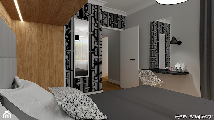 Mieszkanie Legnica 2 - Średnia szara sypialnia, styl nowoczesny - zdjęcie od Atelier Art&Design