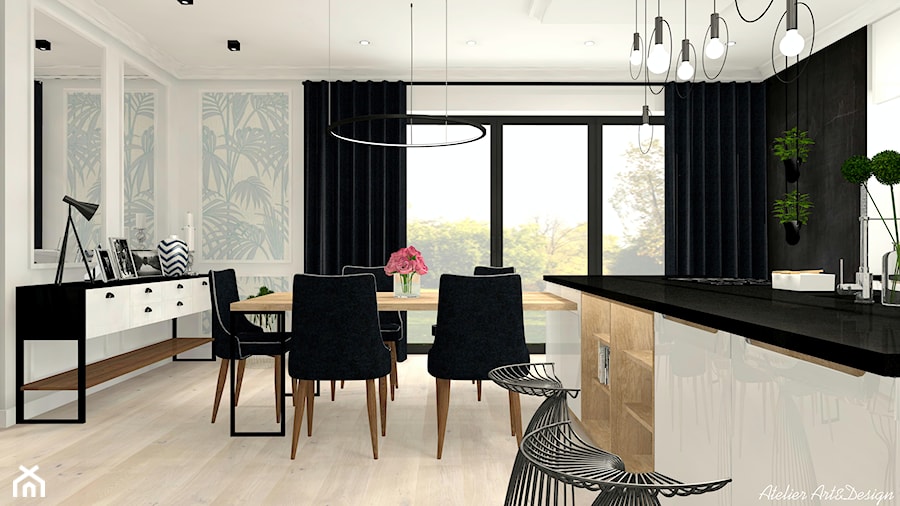 Duża jadalnia w salonie, styl nowoczesny - zdjęcie od Atelier Art&Design