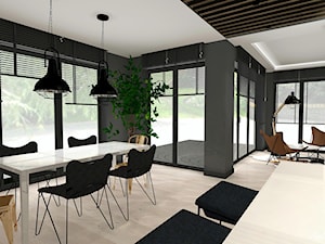 Projekt Domu - Duża czarna jadalnia jako osobne pomieszczenie, styl nowoczesny - zdjęcie od Atelier Art&Design