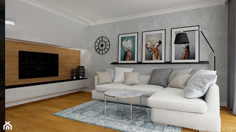 Mieszkanie Legnica 2 - Mały szary salon, styl nowoczesny - zdjęcie od Atelier Art&Design