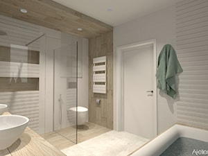 Salon kapielowy - Średnia bez okna z dwoma umywalkami z punktowym oświetleniem łazienka, styl nowoczesny - zdjęcie od Atelier Art&Design