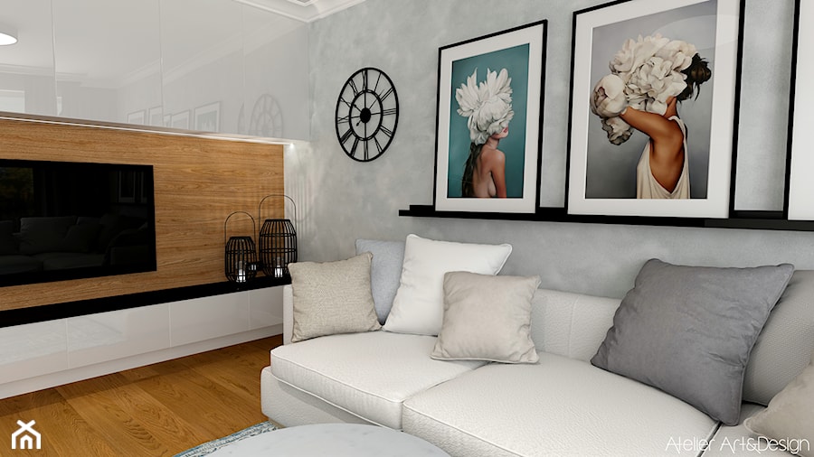 Mieszkanie Legnica 2 - Mały szary salon, styl nowoczesny - zdjęcie od Atelier Art&Design