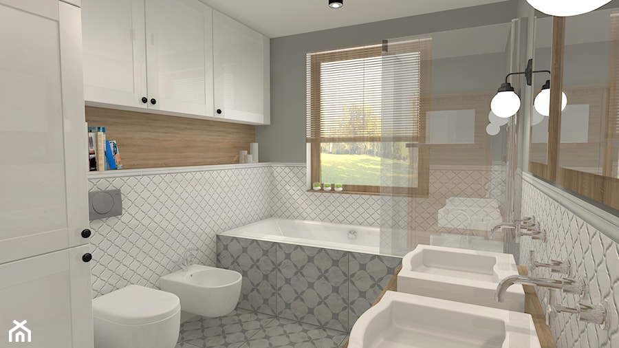 Projekt parteru w domu jednorodzinnym - Mała łazienka, styl vintage - zdjęcie od Atelier Art&Design