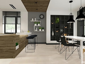 Projekt Domu - Średnia biała szara jadalnia w kuchni, styl nowoczesny - zdjęcie od Atelier Art&Design